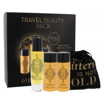 Orofluido Beauty Elixir olej a sérum na vlasy tekuté zlato Elixir 25 ml + šampon 50 ml + kondicionér 50 ml + sáček dárková sada