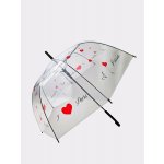 Luvia I love Paris deštník dámský holový průhledný červený – Sleviste.cz