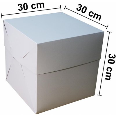 HIT OFFICE Kompletní Dortová krabice patrová - (dno + víko) 30 x 30 x 30 cm - bílo/šedá – Zboží Mobilmania