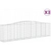 Pletiva vidaXL Klenuté gabionové koše 3 ks 400x50x120/140cm pozinkované železo