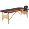 Masážní stůl a židle Vidaxl Skládací masážní stůl 3 zóny dřevěný černý a oranžový
