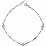 InfinitySilver Stříbrný řetízek na nohu lambáda se zirkony NB4504223+ – Hledejceny.cz