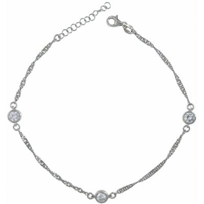InfinitySilver Stříbrný řetízek na nohu lambáda se zirkony NB4504223+ – Hledejceny.cz