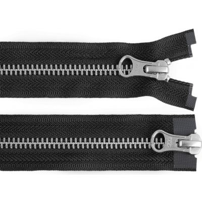 Prima-obchod Zip kovový YKK No 5 dělitelný 2 jezdce / dvoucestný 60 cm na kožené bundy, barva černá barva nikl – Hledejceny.cz