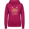 Dámská mikina s potiskem AWDis Hoodie mikina Vše, co potřebuji, je pivo Svůdná růžová