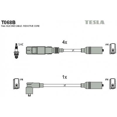 Sada kabelů pro zapalování TESLA T068B – Hledejceny.cz