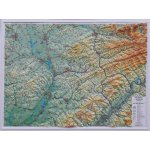 Valašsko, Slovácko - nástěnná plastická mapa Varianta: bez rámu, Provedení: plastická mapa – Zboží Dáma