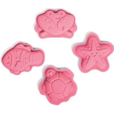 Bigjigs Toys Silikonové formičky růžové Coral – Zboží Dáma