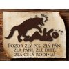 Autovýbava Sport hobby Cedulka Vtipná cedulka Pozor zlý pes/CP5021 Velikost: 11 x 15