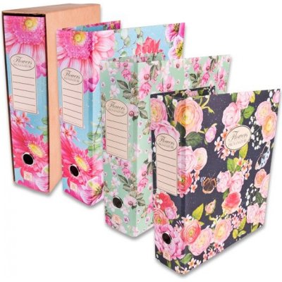 Pákový pořadač Pigna Nature Flowers A4, 80 mm, mix motivů – Zboží Mobilmania