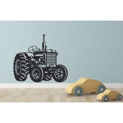 Lepy.cz Samolepka na zeď Traktor rozměry 45x40cm Světle červená – Zboží Mobilmania