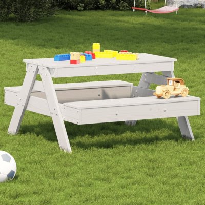 OMAXI 457218 Piknikový stůl pro děti bílý 88x97x52 cm masivní borové dřevo – Hledejceny.cz