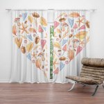 Sablio Závěs Podzimní srdce: 2ks 140x250cm – Hledejceny.cz