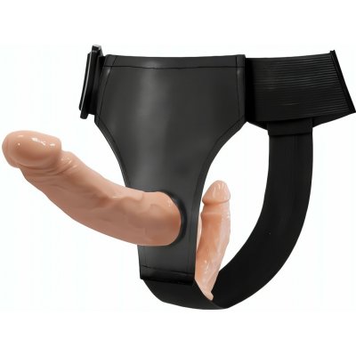 Sensual D42 Strap On s dvojitým dildem 13,5 cm a 10,2 cm – Zboží Mobilmania