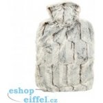 Hugo Frosch Classic termofor s obalem z umělé kožešiny hnědo-stříbrný s podšívkou 1,8 l – Zboží Dáma