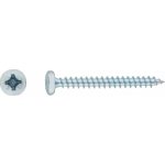 Uni vrut s půlkulatou hlavou PZ2 plný závit bíle pozinkovaný 3,5 x 16 mm, 50 ks – Hledejceny.cz