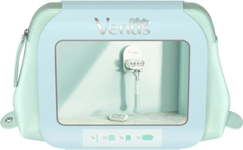 Gillette Venus holítko + náhradní žiletky 2 ks + stojan + kosmetická taška dárková sada