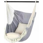RealG RC-K-573 Brazilské závěsné houpací křeslo s polštáři šedobéžové – Sleviste.cz
