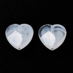 Akrylové korálky - srdce - bílé - 17 x 17 x 7 mm - 1 ks – Zboží Dáma