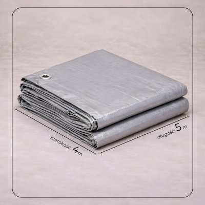Springros krycí plachta s oky 4 x 5 m extra silná 270g PE, šedá PROTECT GA2156-XG – Zboží Dáma