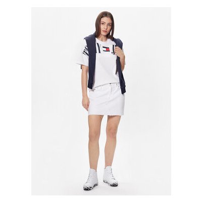 Tommy Jeans džínová sukně Izzie DW0DW15629 bílá – Zboží Mobilmania