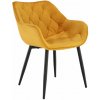 Jídelní židle Kondela Fedris Velvet žlutá