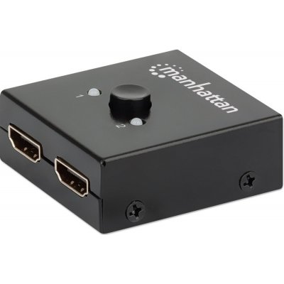 Manhattan HDMI Splitter/Switch 2-Port, [email pčervenáected], Bi-Directional, Black, Displays output from x1 HDMI source to x2 HD displays (same output to both displays) – Zbozi.Blesk.cz