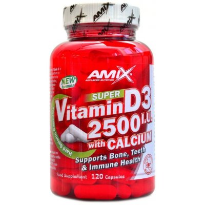 Amix Super Vitamin D3 2500I.U. with Calcium 120 kapslí