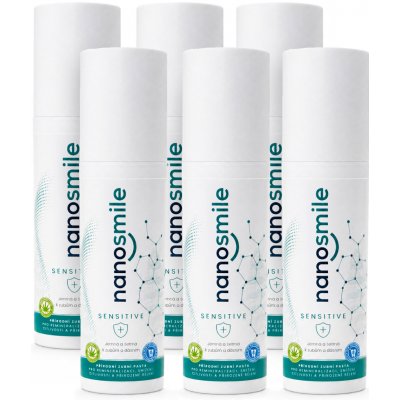 Sixpack šetrné přírodní zubní pasty Nanosmile Sensitive 75 g – Hledejceny.cz