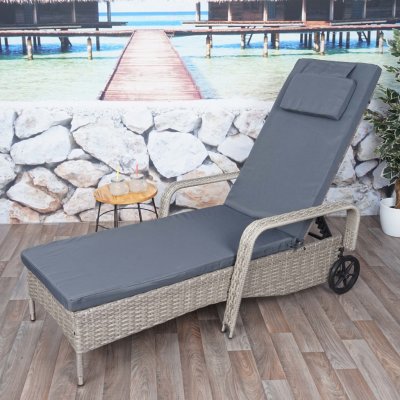 Mendler Carrara Relax Lounger šedá Polštář tmavě šedý