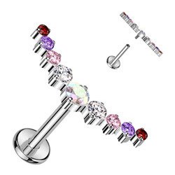 Šperky4U piercing do brady labreta titan TIT1276-MIX