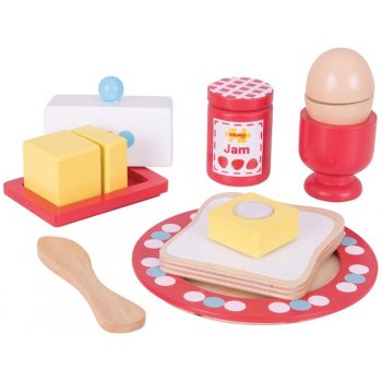 Bigjigs Toys dřevěný set snídaně s puntíky