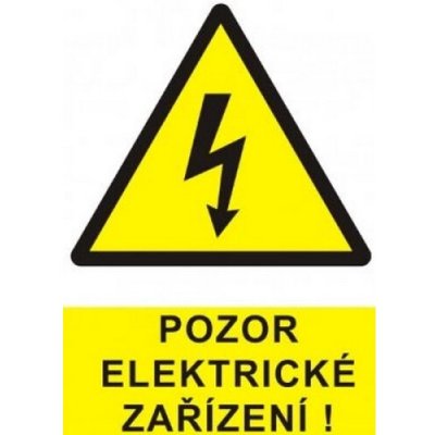 Značení č.49 Pozor elektrické zařízení 6x7 cm – Sleviste.cz