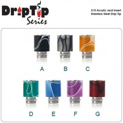 Green Sound 510 Acrylic and Insert Stainless Steel Drip Tip typ F fialová 1ks