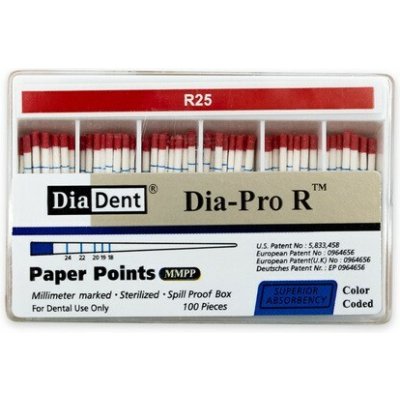 DiaDent Papírové Čepy Dia-Pro R Reciproc R25 100 ks – Hledejceny.cz