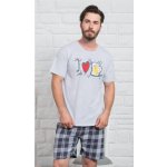 I love beer pánské pyžamo krátké světle šedé – Zboží Dáma