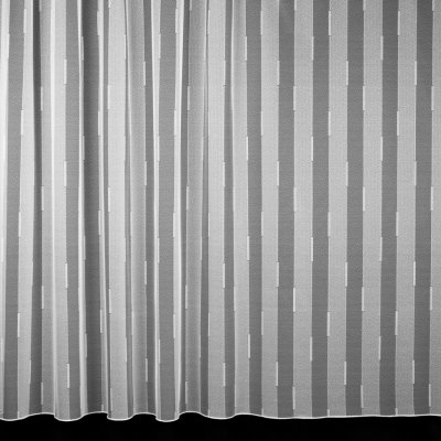 Brilltex Žakárová záclona 947, svislé proužky, bílá, s olůvkem, výška 150cm (v metráži) – Zboží Mobilmania