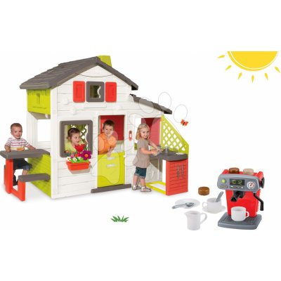 Smoby set domeček Přátel s kuchyňkou a dárek espresso kávovar s hrnečky 810200-47 – Zboží Mobilmania