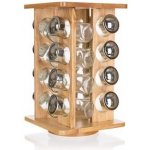 BANQUET Kořenky sklo chrom v dřevěném stojanu 16 ks – Sleviste.cz