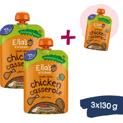 Ella's Kitchen BIO Kuřecí kastrol s rýží 130 g – Zboží Dáma