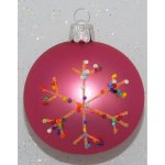 ORNEX Koule skleněná růžová vločka 70 mm – Hledejceny.cz