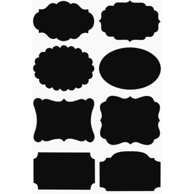 Galeria Papieru Popisovatelné samolepicí etikety tabulové - mix druhů, černé, 16 ks – Zboží Dáma