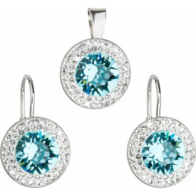 Pavona Sada šperků s krystaly Swarovski náušnice a přívěsek modré kulaté 39107.3 turquoise – Sleviste.cz
