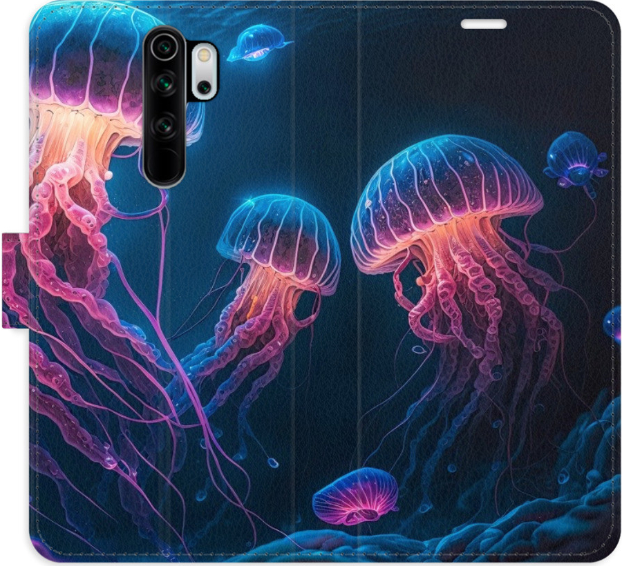 Pouzdro iSaprio Flip s kapsičkami na karty - Jellyfish Xiaomi Redmi Note 8 Pro