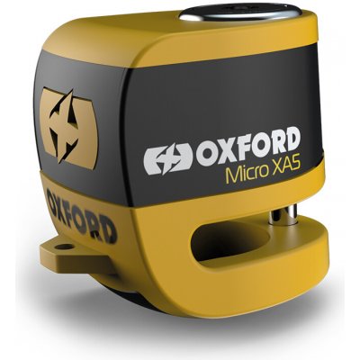 OXFORD zámek brzdového kotouče s alarmem ALPHA XA5 barva žlutá fluorescenční (PIN 5.5mm) | Zboží Auto