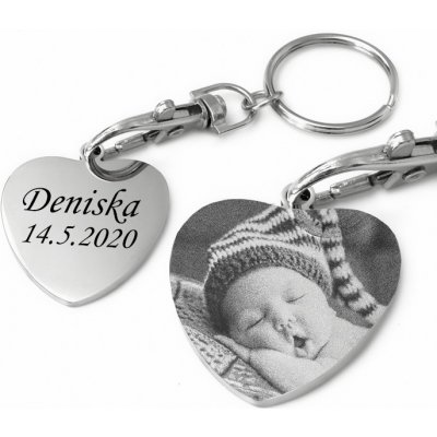 Přívěsek na klíče Chromovaný Srdce AE 726888 – Zboží Dáma