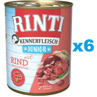 Rinti Kennerfleisch Junior Hovězí 6 x 800 g – Hledejceny.cz