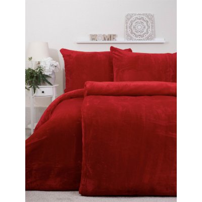 MKLuzkoviny.cz Povlečení mikroplyš Exclusive Laura tmavě červená 140x200 70x90 – Sleviste.cz