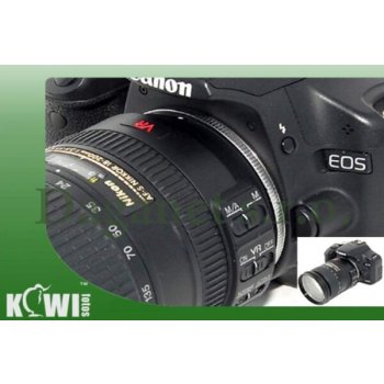 Kiwi redukce Nikon F AI objektiv na Canon EOS