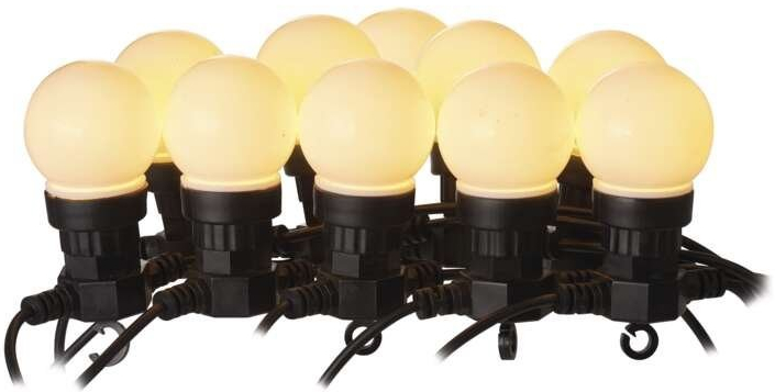 EMOS LED světelný řetěz 10x párty žárovky mléčné 5 m venkovní i vnitřní teplá bílá